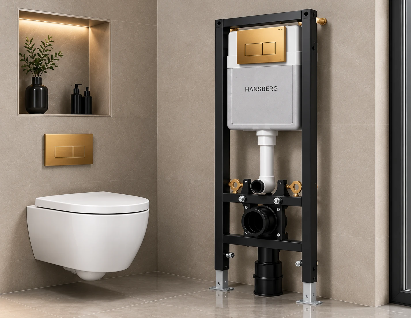 CORE P120 concealed installation system shown installed in a bathroom