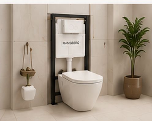 Hansberg concealed cistern in a bathroom setting