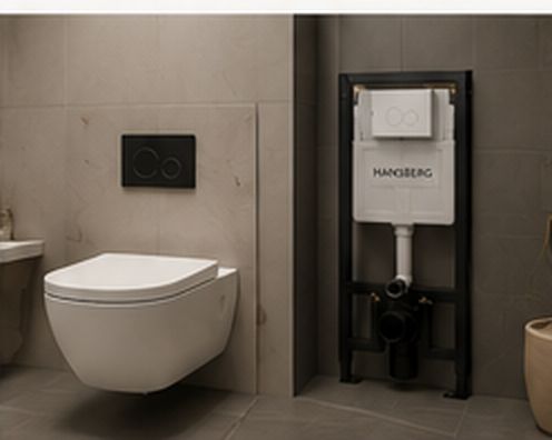 Hansberg concealed cistern in a bathroom setting