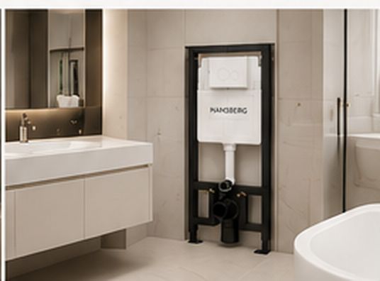 Hansberg concealed cistern in a bathroom setting