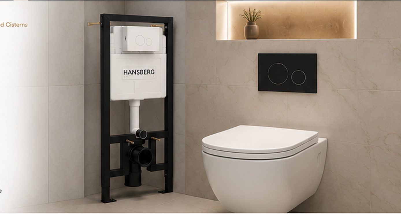 Hansberg concealed cistern installed in a modern bathroom