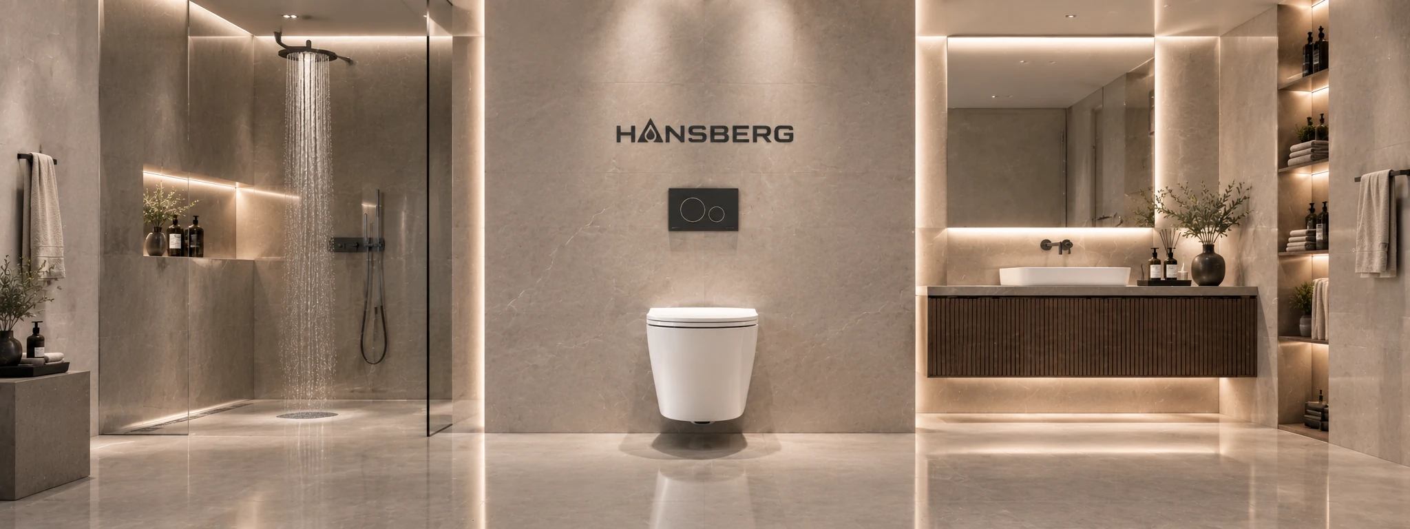 Hansberg concealed cistern installed in a modern bathroom