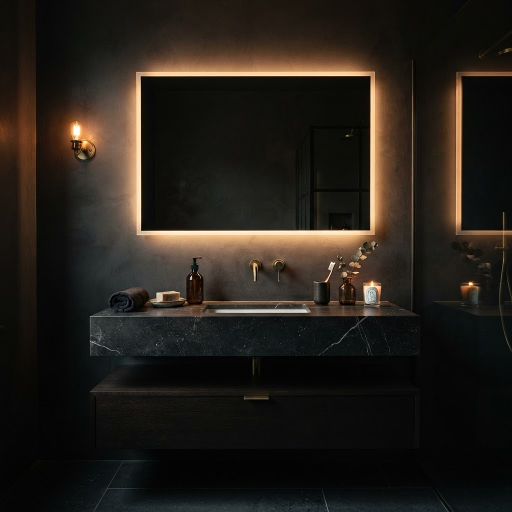 Hansberg LED backlit round mirror