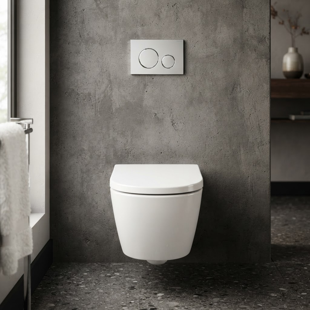 Hansberg wall hung toilet detail